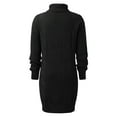 thumbnail image 1 of Womens Sweaters Fall 2023 Women Crewneck Cable Knit Sweater Dress Long Sleeve Oversized Casual Pullover Dress Black,S, 1 of 4