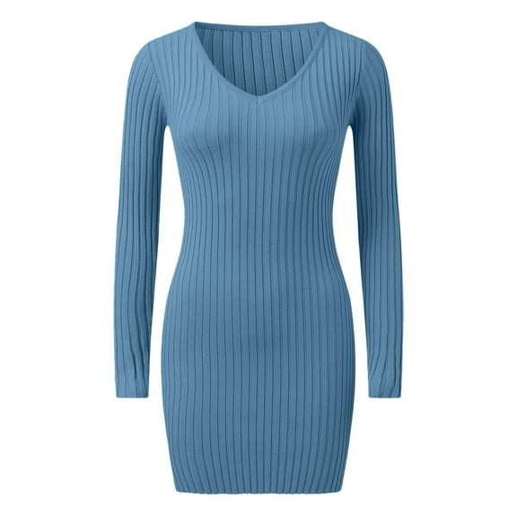 Womens Sweaters Fall 2023 Women'S Long Batwing Sleeve Off Shoulder Sweater Dress Ribbed Knit Belted Bodycon Mini Dresses Sky Blue,2XL