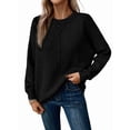 thumbnail image 1 of Womens Sweaters Fall Casual Long Sleeve Light-Weight Oversized Pullover Sweater Tops Black S, 1 of 5