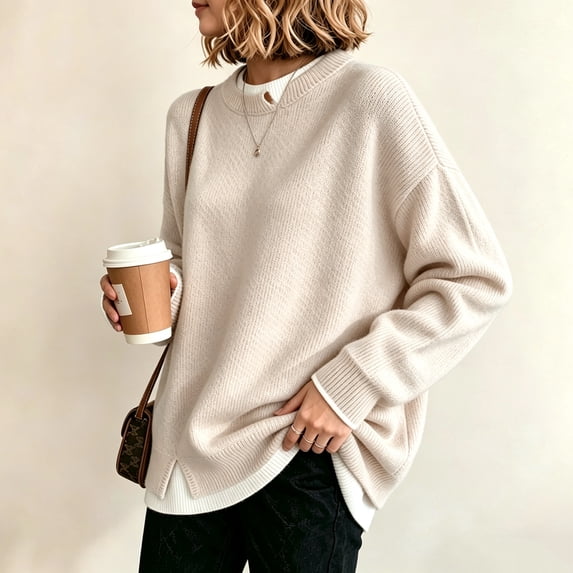 Womens Sweaters Fall Clothes Fashion 2026 Sweater Outfits Women Sweater Long Sleeve Pullover Tops Layered Winter Oversized Sweaters