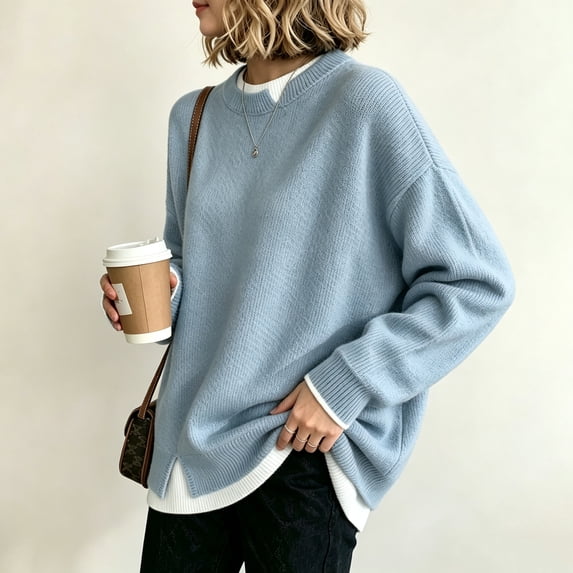Womens Sweaters Fall Clothes Fashion 2026 Sweater Outfits Women Sweater Long Sleeve Pullover Tops Layered Winter Oversized Sweaters