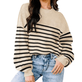 thumbnail image 1 of Womens Sweaters Fall Fashion Long Sleeve Color Block Oversized Sweater Trendy Casual Crew Neck Knitted Tops Pullover, 1 of 5