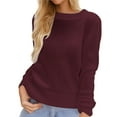 thumbnail image 1 of Womens Sweaters Fall Outfits for Women Women's Casual Knit Pullover Sweater Soft Round Neck Basic Long Sleeve Tops Comfortable Loose Fit Winter Fall Fashion Clothes, 1 of 6