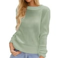 thumbnail image 1 of Womens Sweaters Fall Outfits for Women Women's Casual Knit Pullover Sweater Soft Round Neck Basic Long Sleeve Tops Comfortable Loose Fit Winter Fall Fashion Clothes, 1 of 6