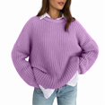 thumbnail image 1 of Womens Sweaters Fall Oversized Chunky Knitted Pullover Sweater Casual Long Sleeve Crewneck Cute Sweaters M, 1 of 8