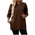 thumbnail image 1 of Womens Sweaters For Women Casual Crewneck Long Sleeve Pullover Top Soft Comfy Loose Fit Black Polyester And Cotton 1Pc Top S Fall Sweaters For Women, 1 of 8