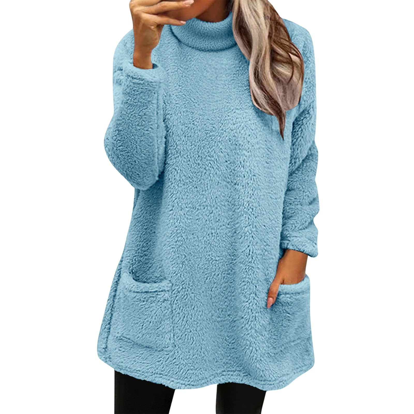 Womens Sweaters For Women Winter Warm Thickening Loose Coat Jacket Casual Style Plus Size Polyester 1X Top 2Xl Fall Sweaters For Women