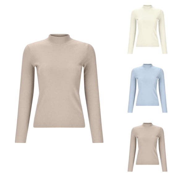 Womens Sweaters, Half Turtleneck Sweaters for Women, Autumn Winter Layering Top, Fashion Pullover