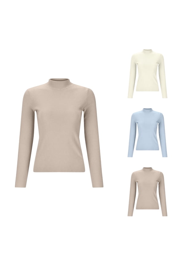 Womens Sweaters, Half Turtleneck Sweaters for Women, Autumn Winter Layering Top, Fashion Pullover