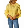 thumbnail image 1 of Womens Sweaters Knit Crew Neck Casual Long Sleeve Fall Tunic Sweater Tops Yellow M, 1 of 9