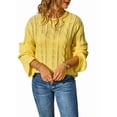 thumbnail image 1 of Womens Sweaters Knit Crew Neck Casual Long Sleeve Fall Tunic Sweater Tops Yellow XL, 1 of 8