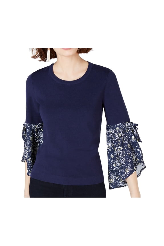 Womens Sweaters Large Crewneck Bell-Sleeve L