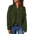 thumbnail image 1 of Womens Sweaters Long Sleeve 1/4 Zip Pullover Polo V Neck Dressy Casual Tops, 1 of 4