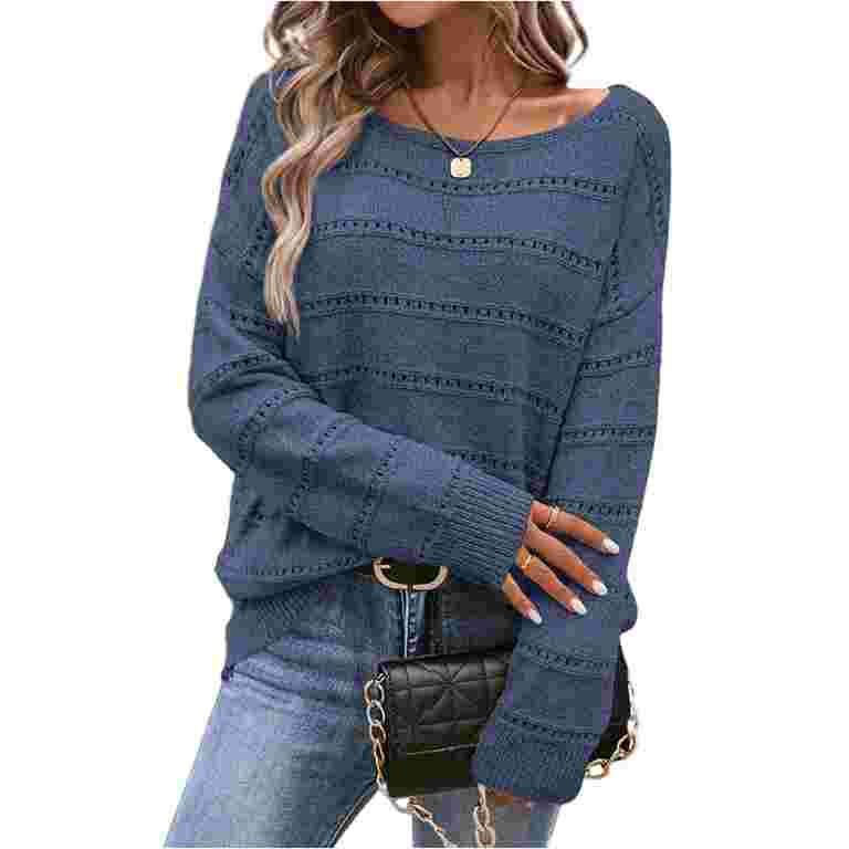 Womens Sweaters Long Sleeve Off The Shoulder Pullover Tops Hollow