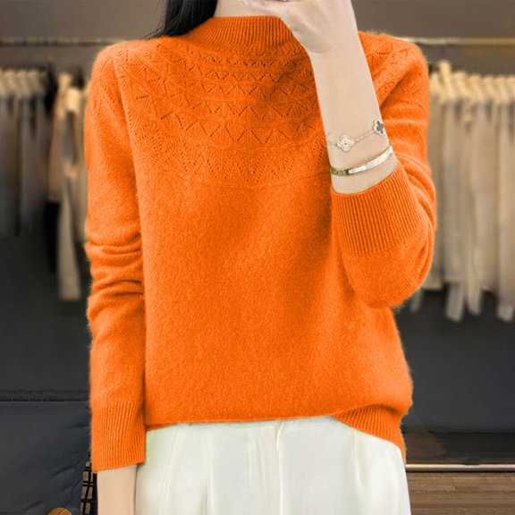 Womens Sweaters Long Sleeve Pullover Crew Neck Sweaters Womens Lightweight Sweaters Women'S Winter Sweaters Trendy Fashion Women