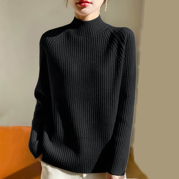 Womens Sweaters Long Sleeve Pullover Turtleneck Sweaters Light Sweaters Fall Sweater Office Clothes for Women