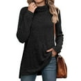 thumbnail image 1 of SHIBEVER Sweaters for Women Long Sleeve Pullover Casual Fall Tunic Tops Turtleneck Lightweight Soft Sweaters Side Split Loose Winter Clothes, 1 of 10