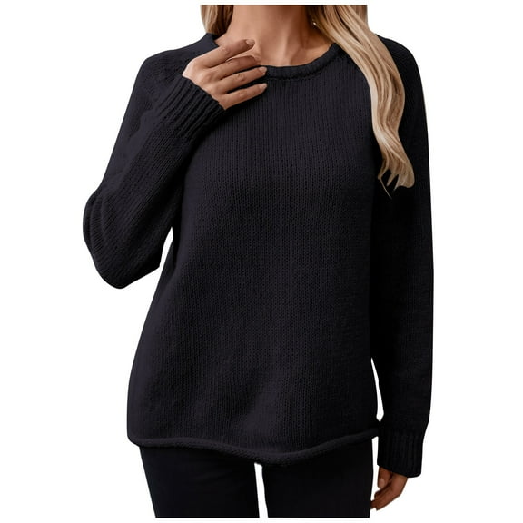 Womens Sweaters Long Sleeve Tunic Tops Casual Fall Round neck Soft Sweaters Comfy Shirts Loose Knit Pullover for Women Winter Clothes