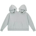 thumbnail image 1 of Womens Sweaters Oversized Funny Couple Hooded Sweatshirt Polyester Blend Loose Fit Pullover For Two People One Size Size Sweaters For Women, 1 of 9