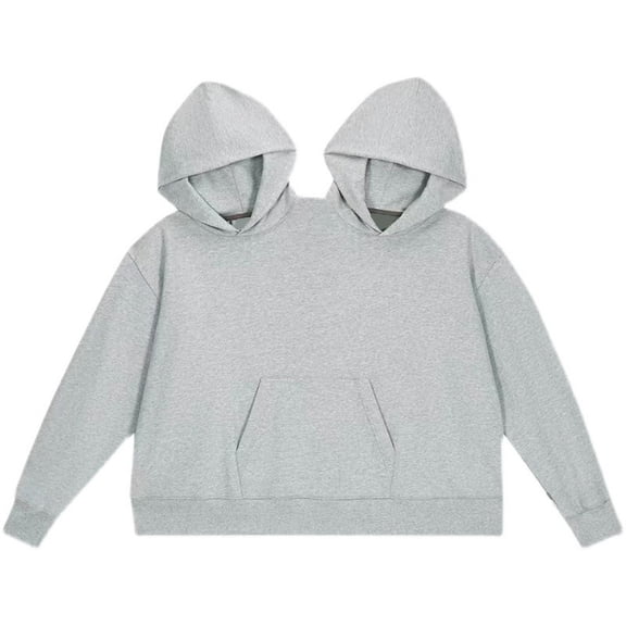 Womens Sweaters Oversized Funny Couple Hooded Sweatshirt Polyester Blend Loose Fit Pullover For Two People One Size Size Sweaters For Women