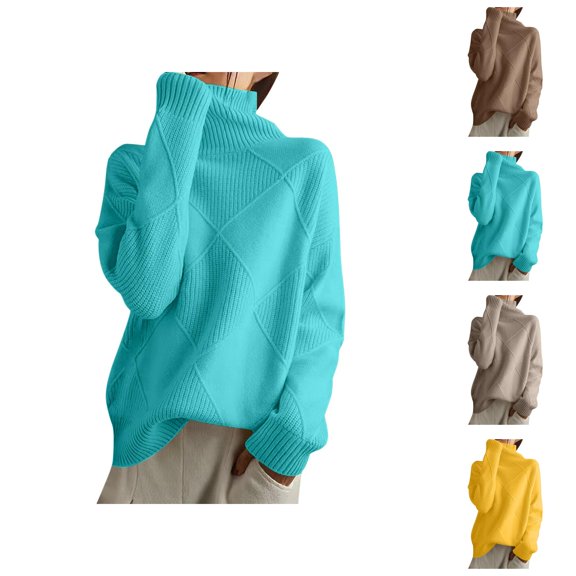Womens Sweaters, Patchwork Sweaters for Women, Autumn Winter Thickened Knit, Loose Outer Wear Top