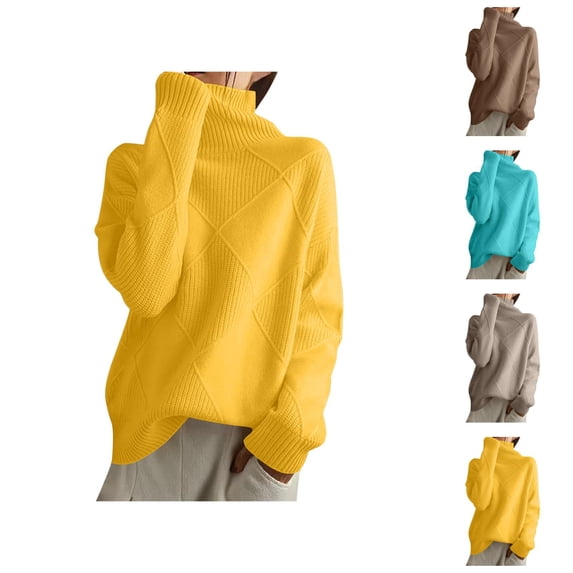 Womens Sweaters, Patchwork Sweaters for Women, Autumn Winter Thickened Knit, Loose Outer Wear Top