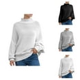 thumbnail image 1 of Womens Sweaters, Roll Neck Sweaters for Women, Batwing Sleeve Knit Design, Cozy Winter Versatile Wear, 1 of 6