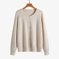 thumbnail image 1 of Womens Sweaters Round Neck Long Sleeve Cardigan Autumn And Winter Models Of Classic Versatile Basic Knitwear Large Size Jacket Fall Clothes For Women ,Beige, 1 of 6