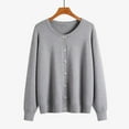 thumbnail image 1 of Womens Sweaters Round Neck Long Sleeve Cardigan Autumn And Winter Models Of Classic Versatile Basic Knitwear Large Size Jacket Fall Clothes For Women ,Gray, 1 of 7
