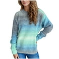 thumbnail image 1 of Womens Sweaters Sevevn Women's Casual Long Sleeve Round Neck Gradient Slip Knit Sweater, 1 of 7