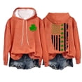 thumbnail image 1 of Womens Sweaters St. Patrick's Day Irish American Flag Hoodie Funny Graphic Casual Long Sleeve Sweatshirt L Size Sweaters For Women, 1 of 6