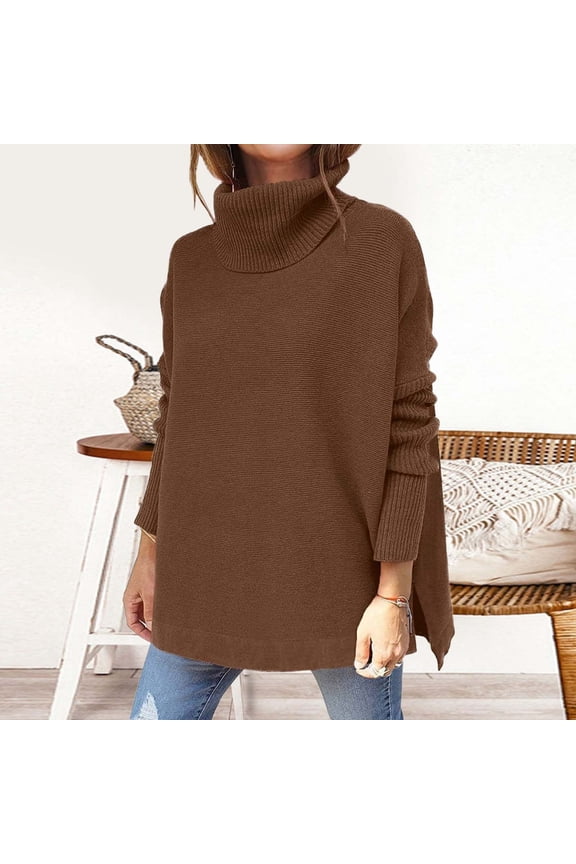 Womens Sweaters Turtleneck Batwing Sleeve Loose Oversized Sweaters Knitted Pullover Sweaters For Women Snow Tipped Pullover up Menorah Sweater Workout Sweater Parkway Drive Sweatshirt Plaid Fuzzy