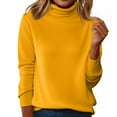 thumbnail image 1 of Womens Sweaters Turtleneck Long Sleeve Pullover Casual Knitted Pullover Wool Warm Cozy Tops Fall Winter Clothes Ginger L, 1 of 5
