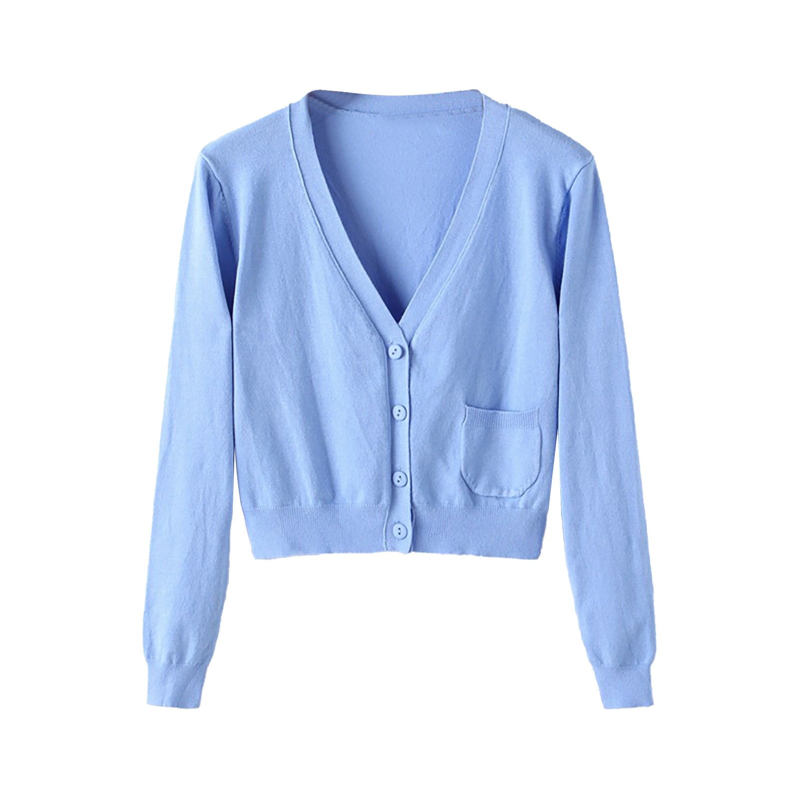 WFTBDREAM Women's V Neck Long Sleeve Sweater – Loose Fit Soft Tops For Casual Wear, Solid Colors S-2XL - View #11