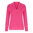 thumbnail image 1 of Womens Sweaters V Neck Long Sleeve Pullover Knitted Solid Color Sweatshirt Sweater Jumper Casual Tops, 1 of 4
