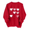 thumbnail image 1 of Womens Sweaters Valentine's Day Cute Love Print Long Sleeve Crew Neck Pullover Sweatshirt Loose Fit 2Xl Size Sweaters For Women, 1 of 4