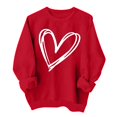 thumbnail image 1 of Womens Sweaters Valentine's Day Cute Love Print Long Sleeve Crew Neck Pullover Sweatshirt Loose Fit L Size Sweaters For Women, 1 of 4