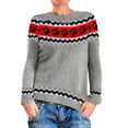 thumbnail image 1 of Womens Sweaters,Winter Fall Casual Loose Long Sleeve Women's Knitted Fair Isle Print Retro Sweater,Fair Isle Knit Pullover Sweater Size S, 1 of 4