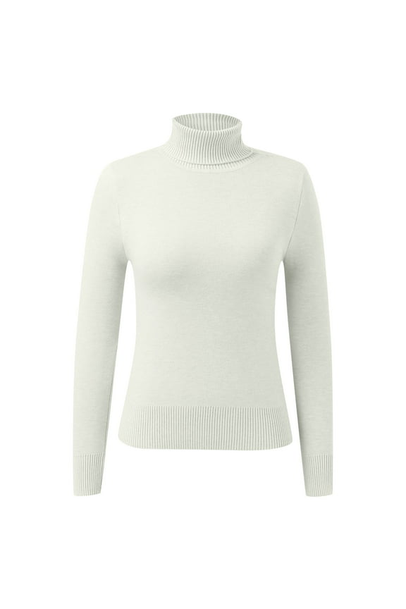 Womens Sweaters Winter Thick Knitted Bottoming Shirt Turtleneck Solid Warm Sweater Tops