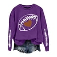 thumbnail image 1 of Womens Sweaters For Women Football Crew Neck Graphic Long Sleeve Tee Lightweight Breathable High Elasticity 95%Polyester+5%Elastane 1Pc Xl Fall Sweaters For Women, 1 of 4