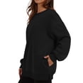 thumbnail image 1 of Womens Sweaters For Women Oversized Crewneck Sweatshirt Long Sleeve Pullover With Side Slits & Hidden Pockets 50% Cotton 50% Blend Fall Fashion For Casual & Work M Fall Sweaters For Women, 1 of 7