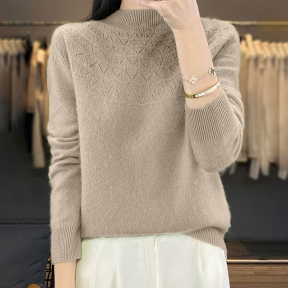 Womens Sweaters Women'S Pullover Sweaters Long Sleeve Crew Neck Light Sweaters for Women Fall Cute Fall Tops Office Clothes for Women