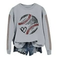 thumbnail image 1 of Womens Sweaters For Women Spring Baseball Print Crew Neck Loose Casual Top Hoodie Long Sleeve With Pocket Soft & Comfortable Fashionable For Spring & Autumn M Fall Sweaters For Women, 1 of 4
