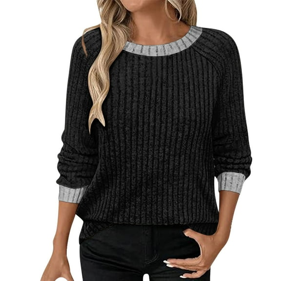 Womens Sweaters For Women Sweaters Autumn Long Sleeved V Neck Pullover Solid Color Striped Loose Casual Top Polyester Material Fashionable Design Daily Wear Fall Sweaters For Women