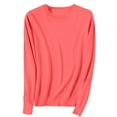 thumbnail image 1 of Womens Sweaters For Women Sweaters Lightweight Soft Knitted Crewneck Long Sleeve Pullover Blouse Polyester-Cotton Blend Ribbed Collar & Cuffs Fall Sweaters For Women, 1 of 5