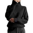 thumbnail image 1 of Womens Sweaters For Women Sweaters Turtleneck Loose Casual Literary Knit Pullover Sweater Soft Knitting Cotton Material Autumn Winter Fashion Fall Sweaters For Women, 1 of 7