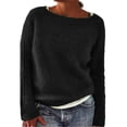 thumbnail image 1 of Womens Sweaters For Women Sweaters U-Neck Long Sleeved Loose Casual Fall Fashion Pullover Sweater Soft Skin-Friendly Polyester Fabric Versatile Daily Wear Fall Sweaters For Women, 1 of 5