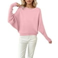 thumbnail image 1 of Womens Sweaters Womens Fall Clothes Oversized Batwing Sleeve Pullover Knit Sweater Crew Neck Long Sleeve Soft Casual Loose Fit Comfortable Fall Winter Fashion, 1 of 4