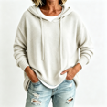 thumbnail image 1 of Womens Sweaters with Hood Long Sleeve Knit Warm Oversized Casual Fall Winter Pullover Sweaters White M, 1 of 9