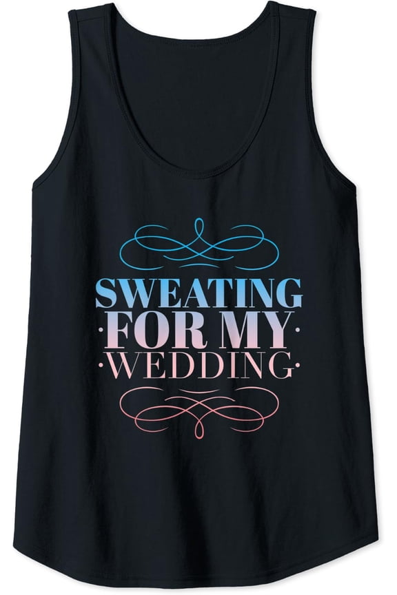Womens Sweating For My Wedding Womens Workout Yoga Bride Tank Top Size S-3XL